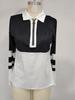 2025 Women's Spring/Summer Fashion Casual Print Turn-Down Collar Zipper Long Sleeve T-shirt
