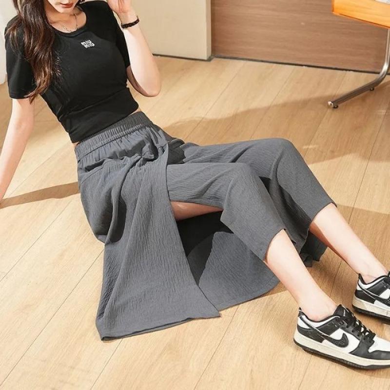 2025 High-Waisted Slim-Fit Split Culottes for Summer
