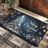 Christmas Tree Flannel Door Mat Carpet, Text Print Non-Slip Absorbent for Kitchen Living Room Bedroom Bathroom Decor