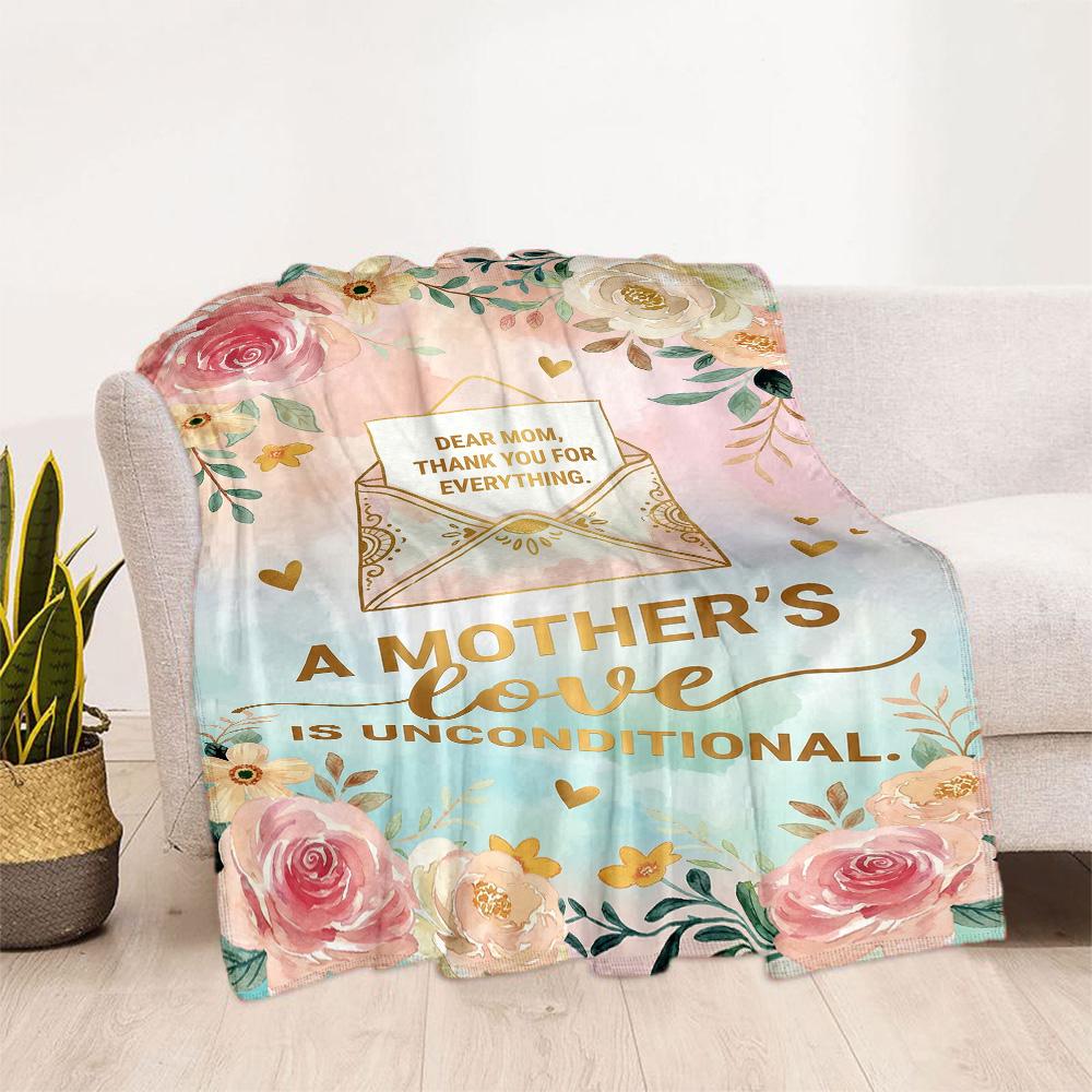 Mom's Gratitude And Love Blanket Suitable for Sofas,travel, Living Rooms Also a Good Gift for Friends and Family Suitable for All Seasons.