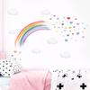 1Pc Watercolor Cartoon Rainbow Multi-color Heart Pattern Wall Stickers for Kids Room Bedroom Decoration Wall Decals Home Decor