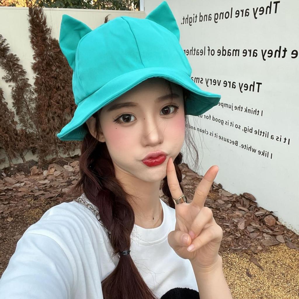 Шапка з котячими вушками для УФ УФ Сонце Робить обличчя виглядати [Qzkouma] Жінки, Захист, Захист, Захист, Весна, Літо, Стильна, Мила, Менша, MOYU-99