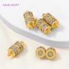 18K Gold Plated Cylindrical Strong Magnetic Clasps,With Zircon Connectors Clasps,Magnetic Lock For Jewelry,Supplies For Jewelry