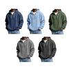 Sweat-shirt Homme Gaufre Hoodie Couleur Unie Pull 1/4 Zip avec Poche Avant Automne Hiver Décontracté Coupe Ample Hauts de Sport