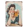Vintage Beer Metal Sign X Inch Woman Wall Art for Living Room Game Room Bar Retro Rustic Home Decor