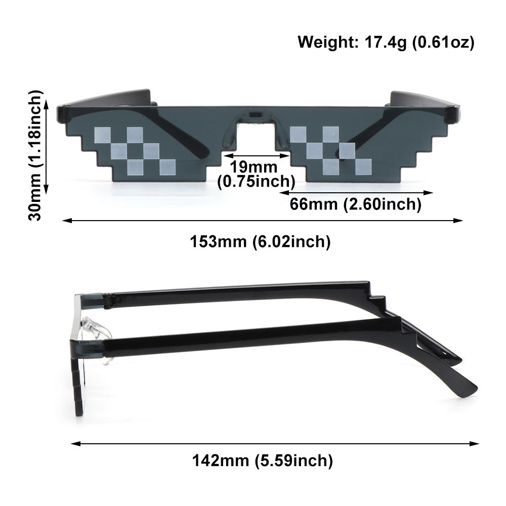 Pixel Mosaic Sunglasses Birthday/Party Cosplay Gamer Robot Sunglasses Fashion Retro Sunglasses For Men & Women Favors Gift
