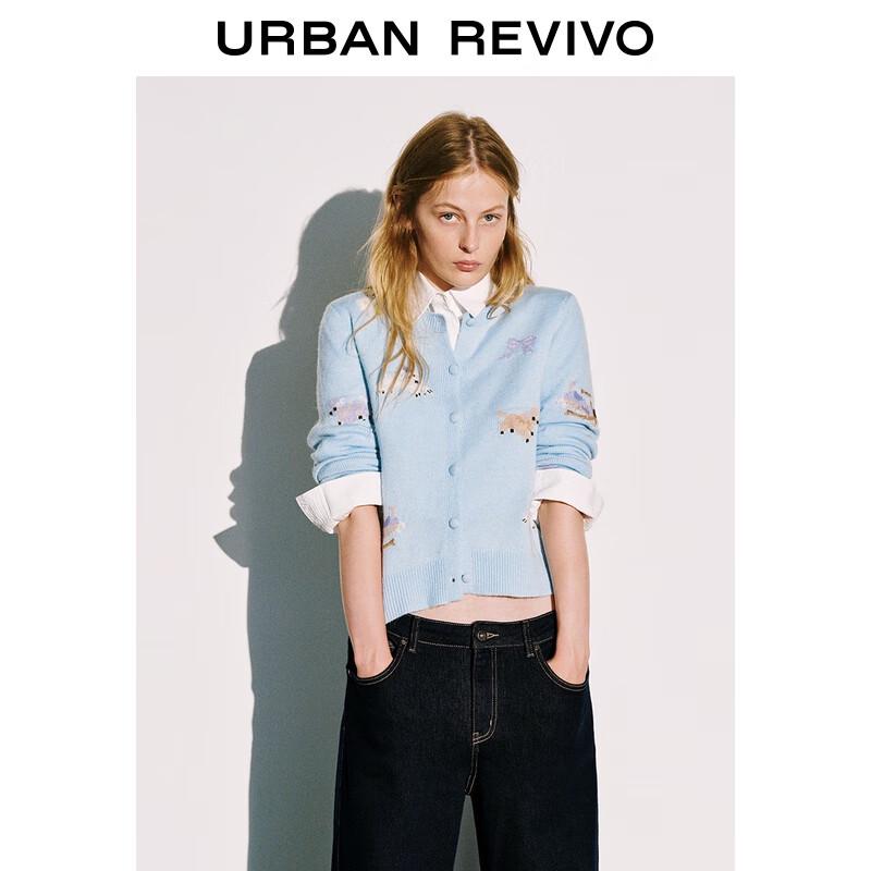 

UR Women s Cute Pet Jacquard Knit Cardigan XL