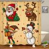 Curtain Christmas Shower With Hook Waterproof Bathroom Decoration Santa Claus