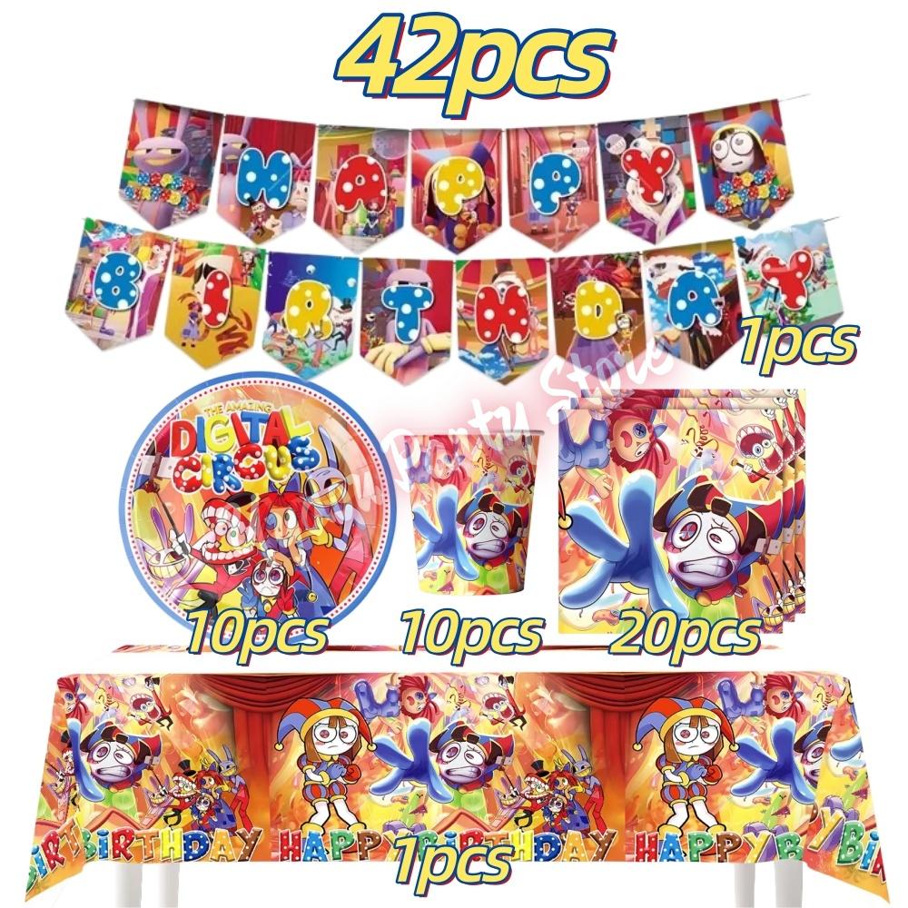Incredibili Decorazioni per Festa di Compleanno Digitalizzate Stoviglie da Circo Tazza Piatto Tovaglioli per Bambini Photo Booth Forniture per Festa Baby Shower