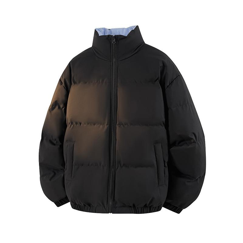 Printable OO Cotton-padded Clothes for Men and Women, Winter New Retro Cotton-padded Clothes for Couples, Loose Coats for Men