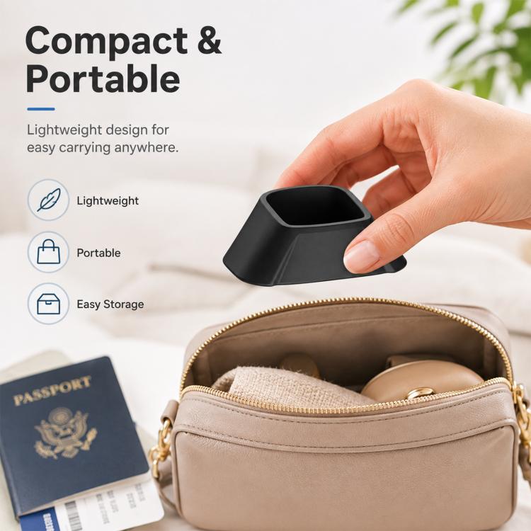 PULUZ Black Silicone Dock Adhesive Desktop Base Bracket for Insta360 Luna Ultra, Anti‑Slip Stable Desktop & In‑Car Camera Support Stand