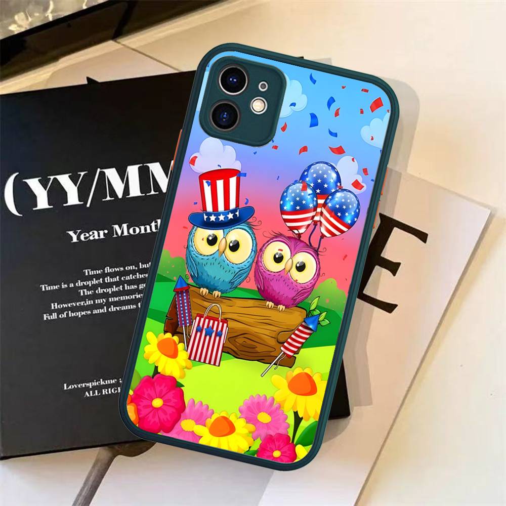 Cartoon Cute Owl For Silicone Matte Phone Case For IPhone 16 Pro Max 15 14 13 12 11 X XS MAX
