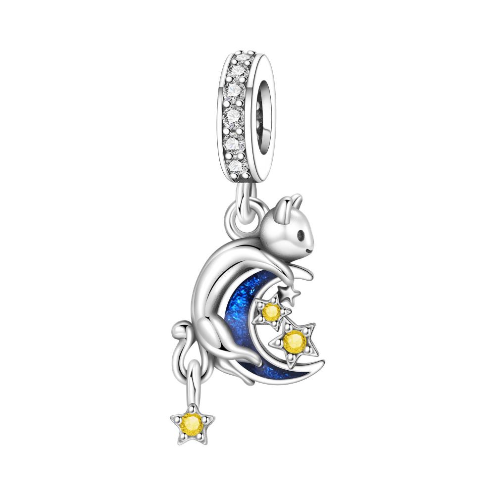 New Star Moon Cat Pendant Personalized Niche Design Accessories Bracelet Necklace Pendant