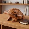 Solid Wood Carved Wood Frog Percussion Instrument Wooden Frog Sound Making Ornament  Office Decor