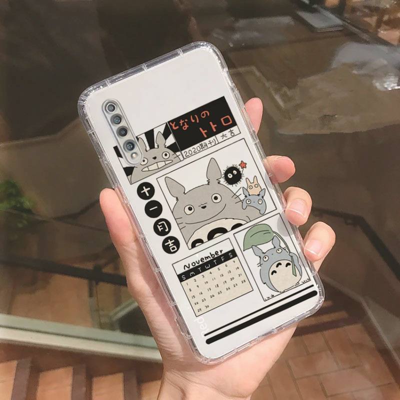 Totoro sprite away anime carino linea Custodia per telefono Trasparente per Xiaomi redmi note x f poco 10 11 9 7 8 3 i t s E pro cover shell
