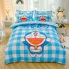 Doraemon Mechanical Cat Cartoon Style Pure Cotton Material Bed Three-piece Set Student Dormitory Dirty-Resistant Bedding