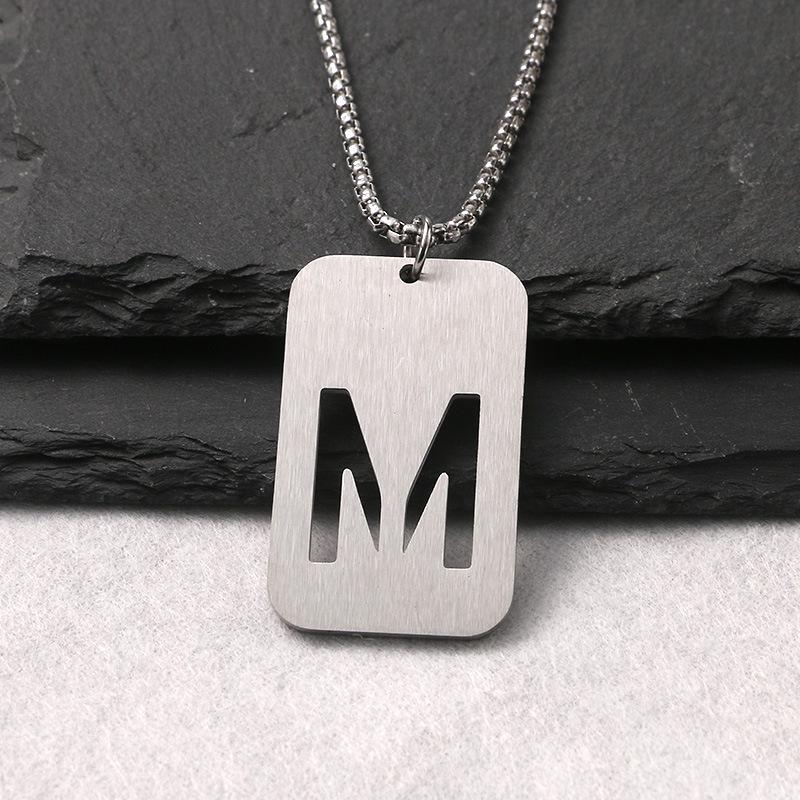 Personalized 2024 Stainless Steel Dog Tag Necklace: Hip Hop Style Long Chain for Couples