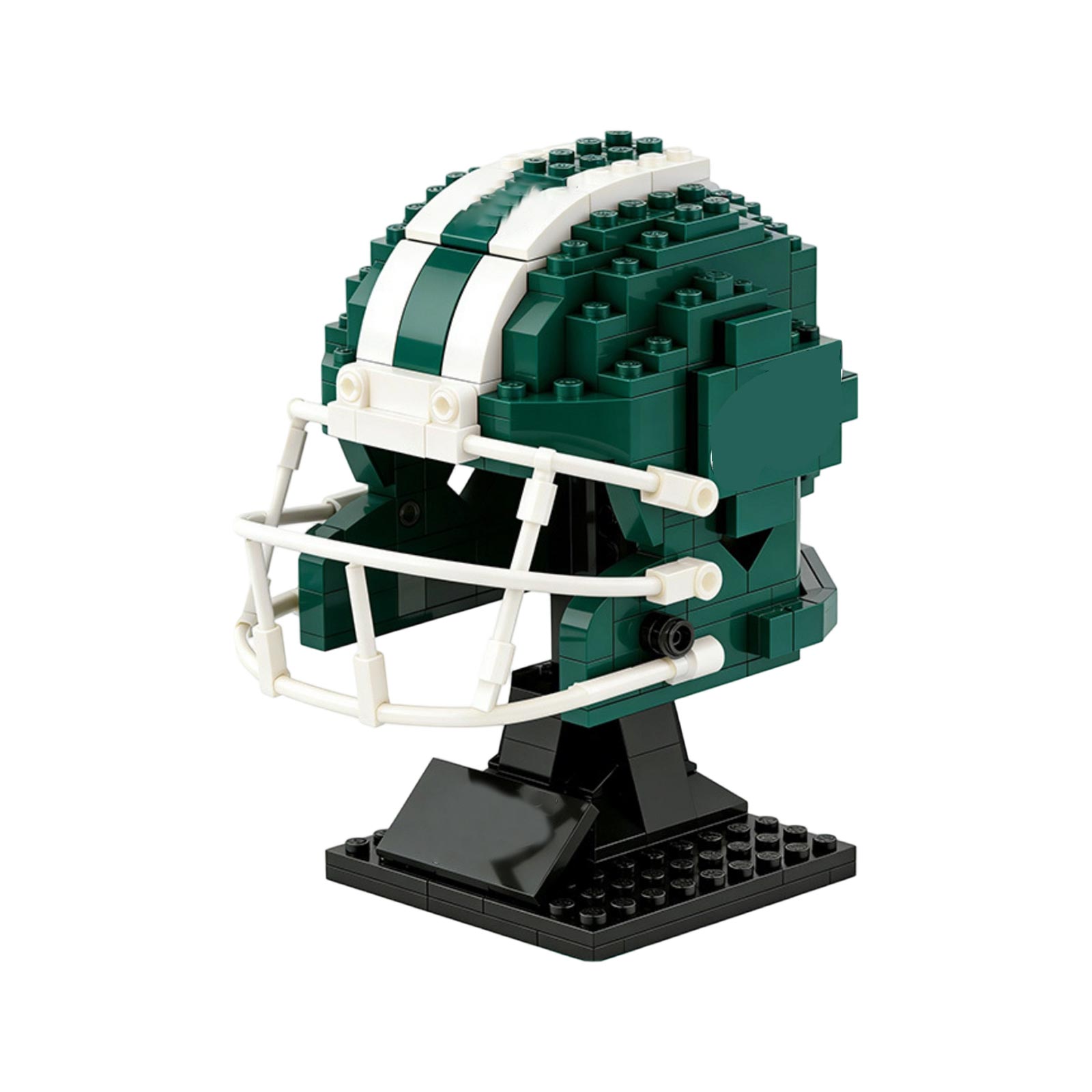 Creative Football Helmet Building Blocks Model with Over 400 Pieces Display Stand Included for Sports Fans and Collectors One Size