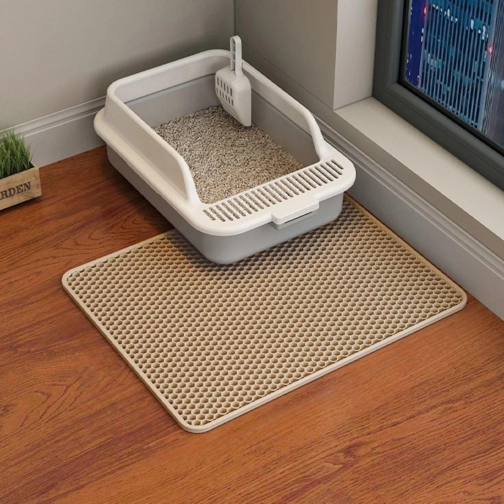 EVA Cat Litter Mat Double Layer Litter Box Filter Pad New Pet Litter Box Pad  Pet Supplies