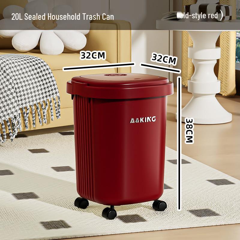 Premium Wheeled Square Trash Can with Lid - Large Capacity for Home Use in Living Room, Bedroom, Kitchen, and More