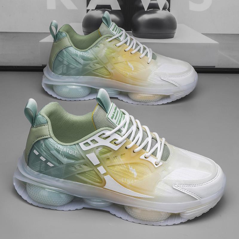 Men's shoes autumn breathable 2025 new youth sports leisure running heightening air cushion shock absorption mesh dad shoes