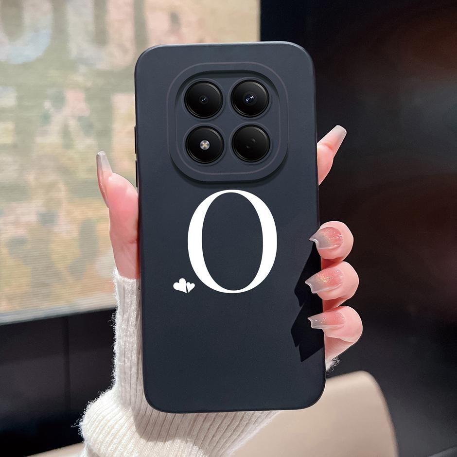 For Redmi Note 15 Pro 4G 5G Cases Simplicity 26 Letters Shockproof Liquid Silicone Cover For RedmiNote15 RedmiNote15Pro Fundas