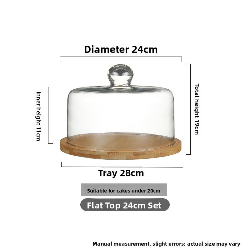 Glass Cake Plate Dessert Display Stand Transparent Dustproof Restaurant Afternoon Tea Food Serving Plate Style Nordic