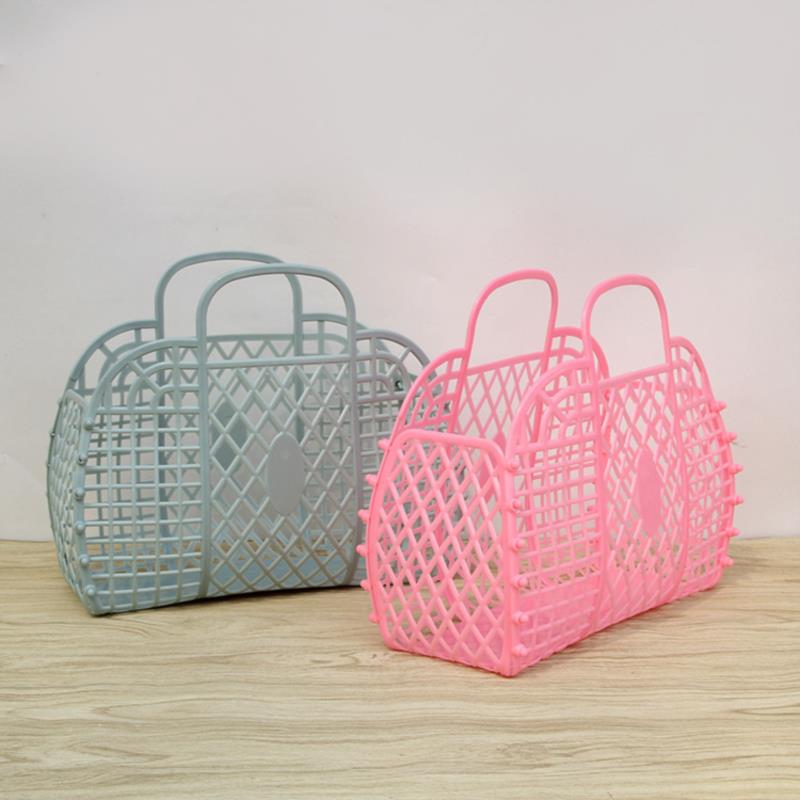 Large-Capacity Bag Hollow Jelly Portable Tote Bag Reusable And Easy Clean Basket