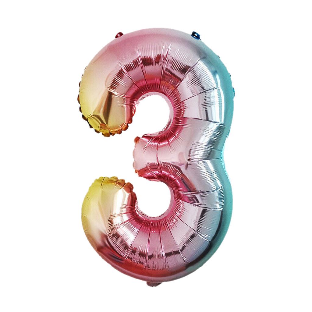 40 Inch  Gradient  Number 0-9 Foil Digital Balloons For Birthday Party