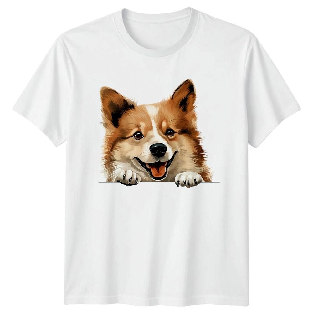 Cute Peeking Dog TShirt Corgi Dogs Birthday Gift For Him And Her S