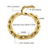 Trendy Fashion Jewelry Sets 18K Gold Plated Stainless Steel Chunky Geometry Chain Link Necklace Bracelet Sets for Women
