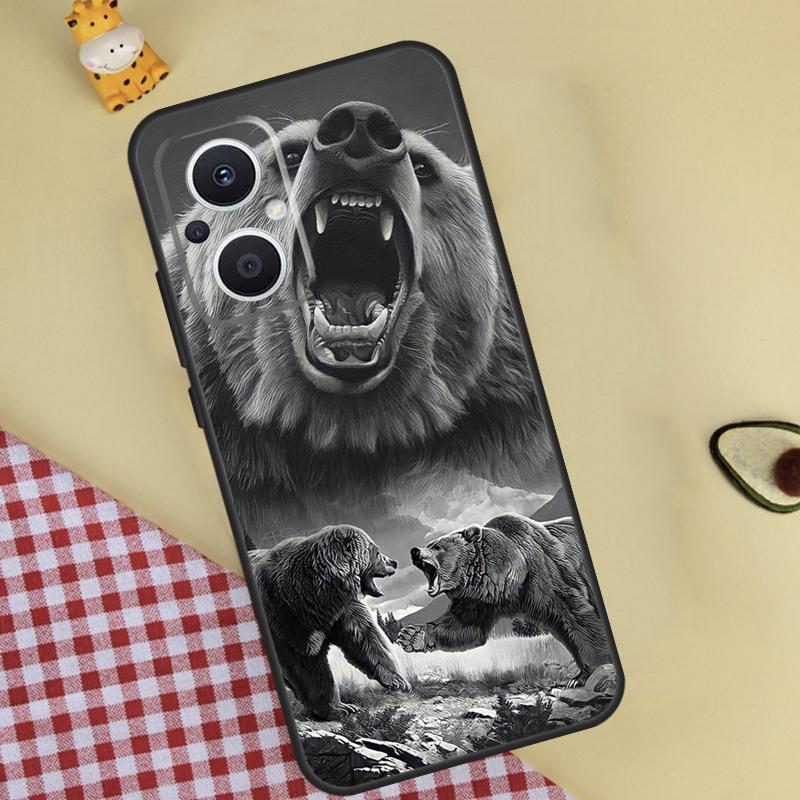 Cute Grizzly Bear Phone Case For OPPO Reno 13 13F 12 11 F 8T 7 8 10 Pro OPPO Find X8 Pro X6 X3 X5 Lite Cover
