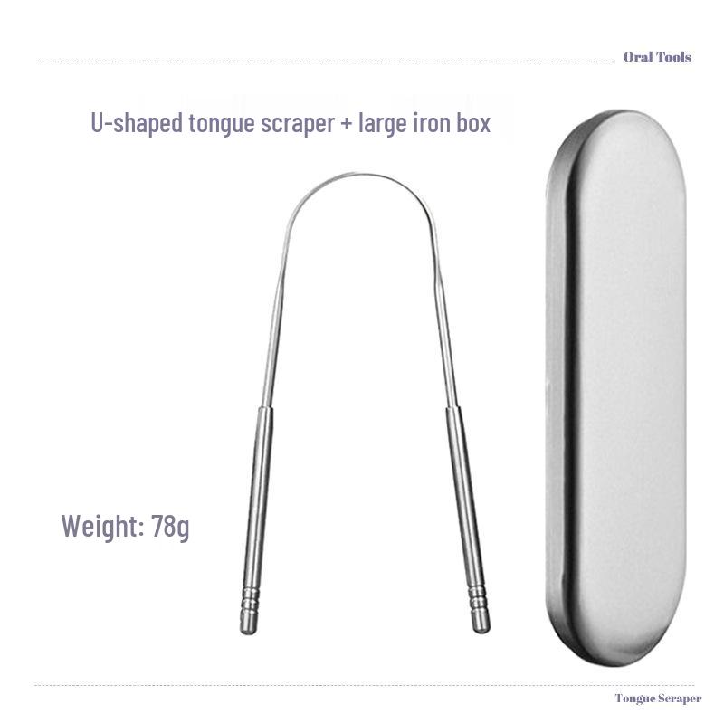 U-Shaped Stainless Steel Tongue Scraper and Coating Cleaner