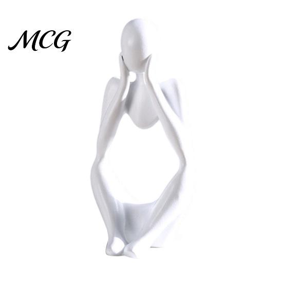 Minimalist Art Statue Thinker Statue, Modern Abstract Sculpture, 3D Printed Home Office Decoration Collectible Figurine for Bookshelf Desktop
