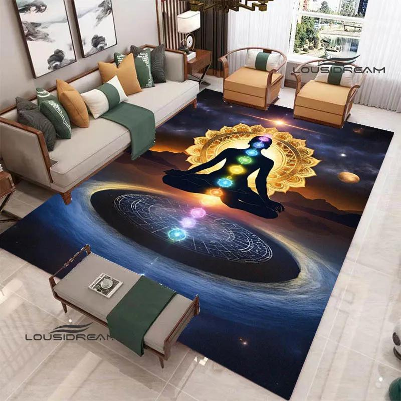 3D Chakra Printed Carpet Non-slip Carpet Door Mat Yoga Mat Bedroom Decoration Area Rug Bedroom Decor Birthday Gift