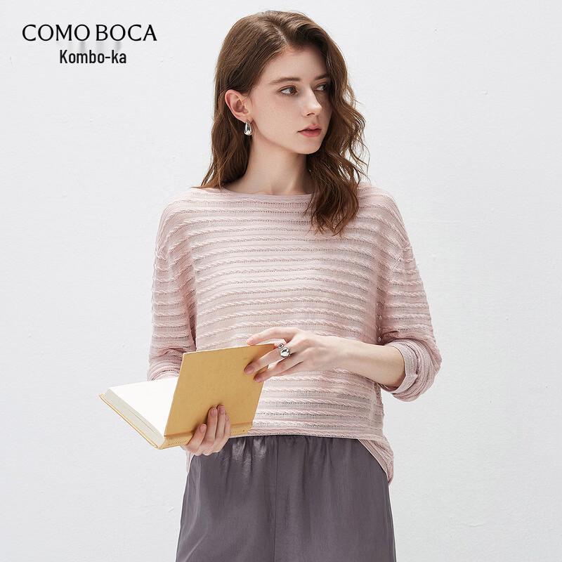 Kemengboka 2026 S/S Lyocell Tencel Knit Loose Long Sleeve Hollow T-Shirt