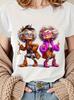Polyester 100% Cool Trendy Grandma Graphic T-shirt Women Streetwear Funny Old Lady Print Casual Basic Fashion Tops