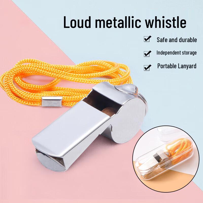 Mi Ling Dual-Chamber High-Frequency Stainless Steel Survival Whistle 6-Pack