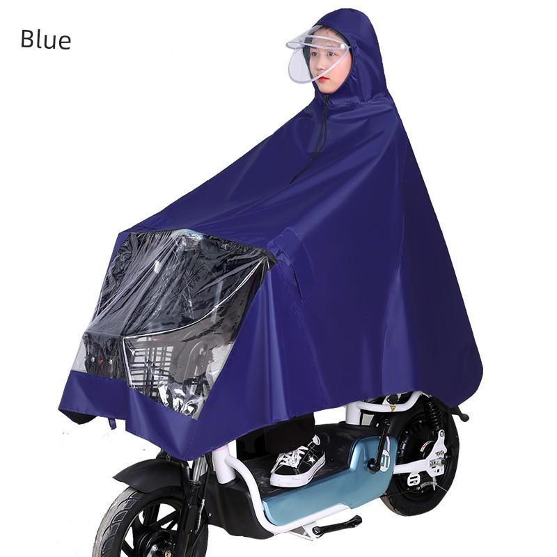 New Model Motorcycle Electric Vehicle Raincoat Poncho for Adults, Single or Double Rider, Double Brim, Thickened Oxford Cloth