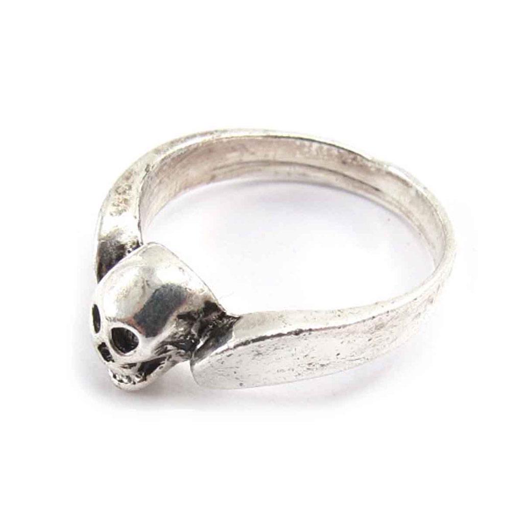Aged Silver 'Tête De Mort' Ring