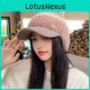 Knit Hat Women Winter Warm Woolen Earmuff Cap With Short Brim For Casual Fashion