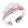 2 Pieces/set Princess-Crown Ring Jewelry Gifts for Women Personalized Crown-Shaped Finger Ring Ornament 2-In-1 Open Ring