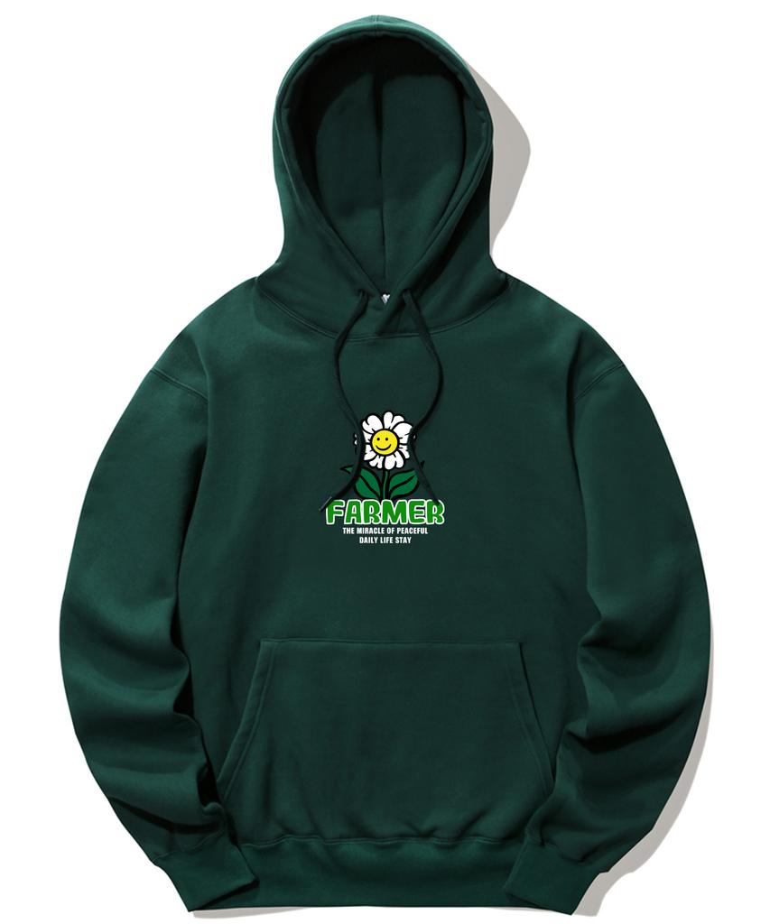 Farmer Flower Graphic Hoodie - Green