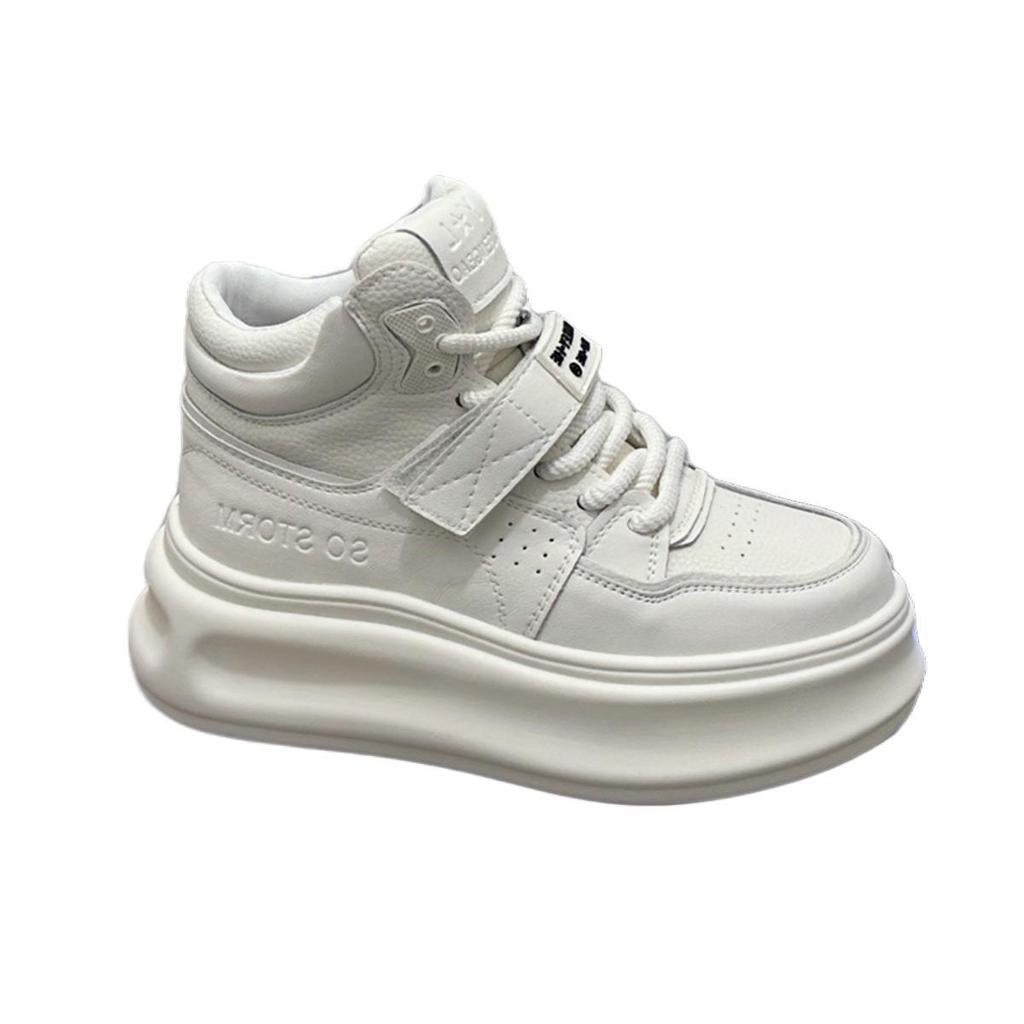 Fashion Casual Autumn and Winter Board Shoes Versatile Velvet Cotton Shoes European High-top Little White Shoes Women's Platform New Sports and