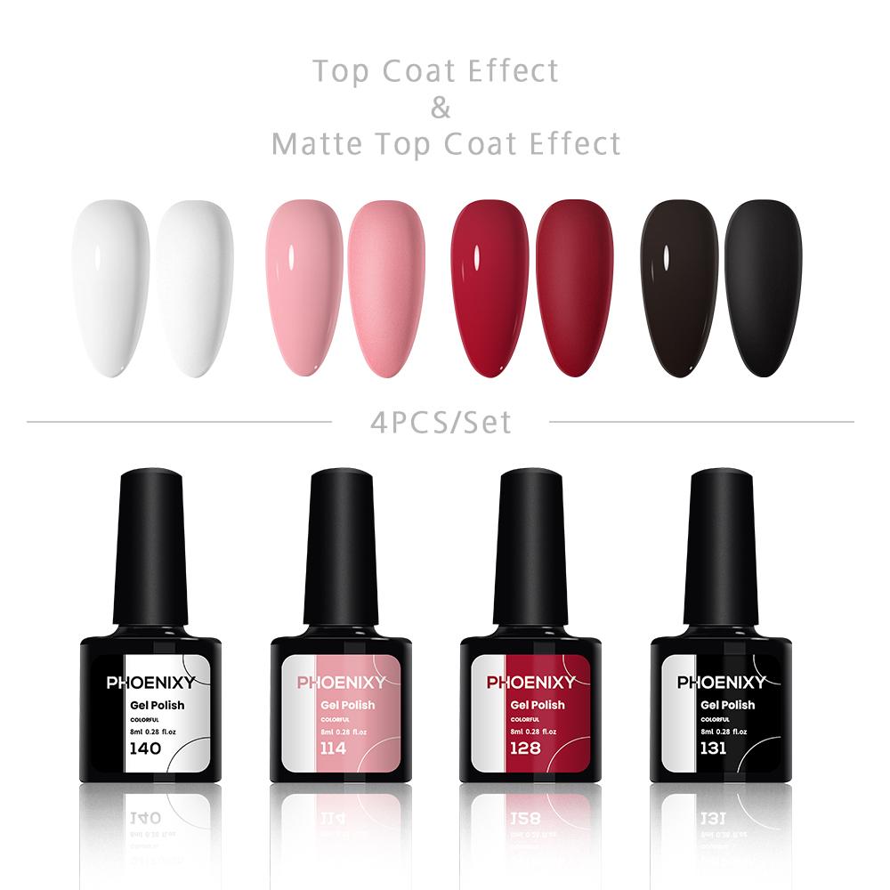 

PHOENIXY 4 шт./лот 8 мл гель-лак для замачивания яркий для дизайна ногтей светодиодная/УФ-лампа несколько цветов SET 11