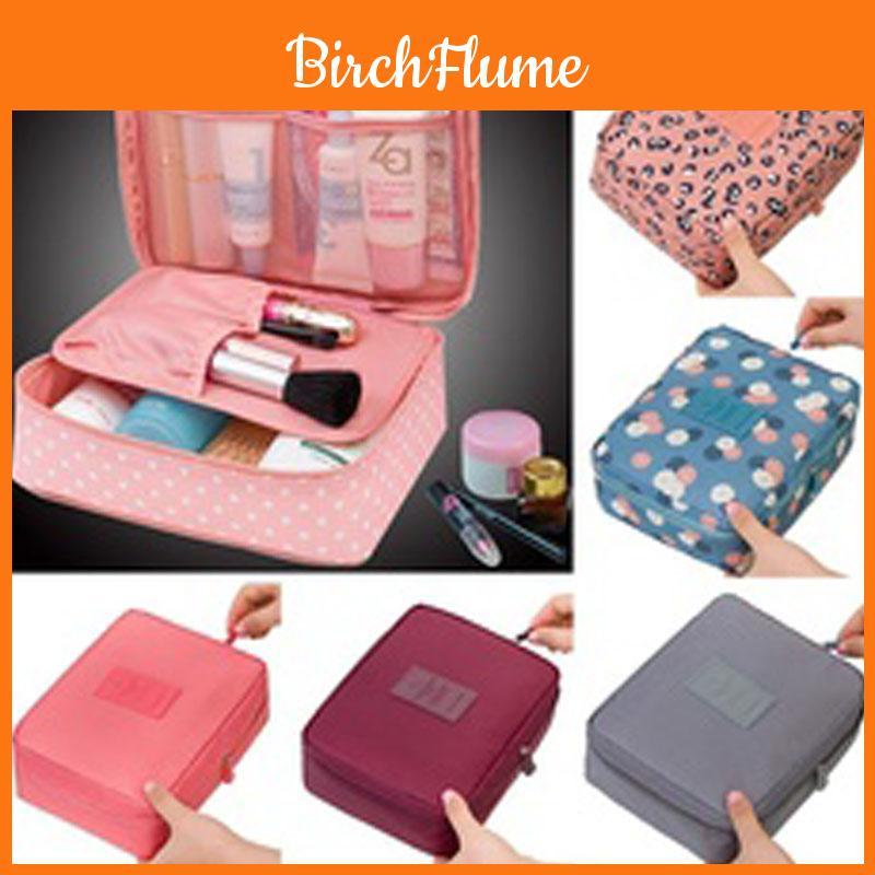 Luxurious Floral Nylon Zipper Women Makeup Bag With Elegant Cosmetic Case Organizer
