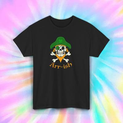 Arr-ish Piraten Totenkopf T-Shirt St. Patrick's Day Lustiges Irisches Humor T-Shirt S-5XL