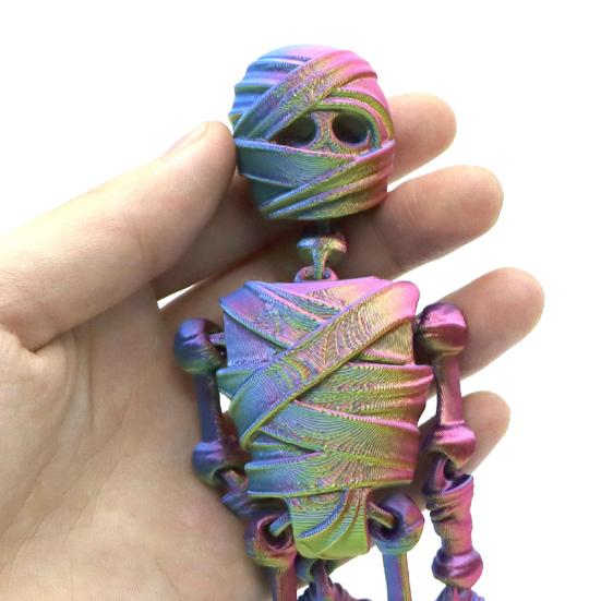 Halloween Skeleton Refrigerator Magnet 3D Printed Poseable Skeleton Figurine with Movable Joints Articulated Skeleton Fridge Magnetic Decoration