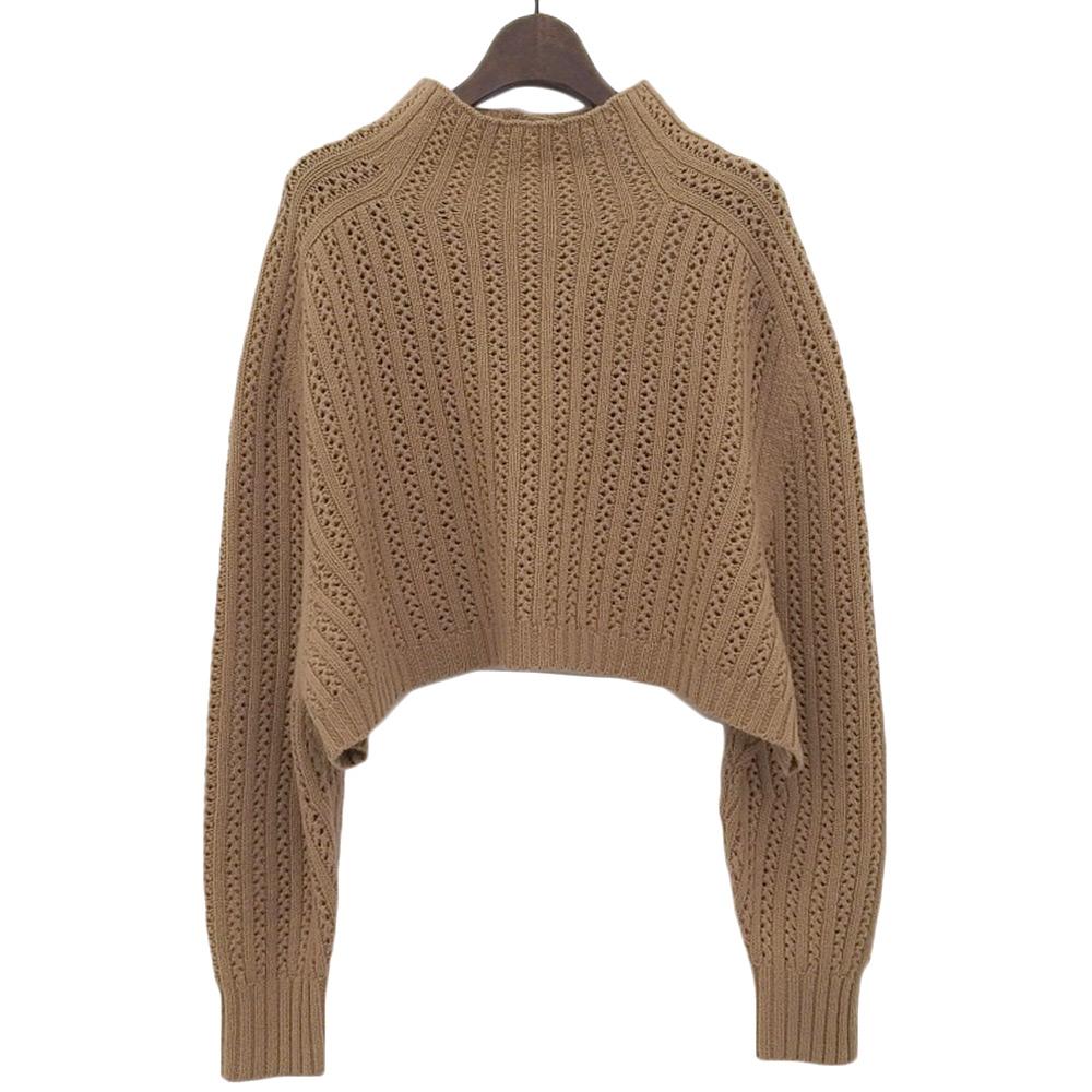 Max Mara Unused Wool Cashmere Cropped Short Cardigan Top for Women, Camel, XS, 2421366021 Tops XS CamelUsed