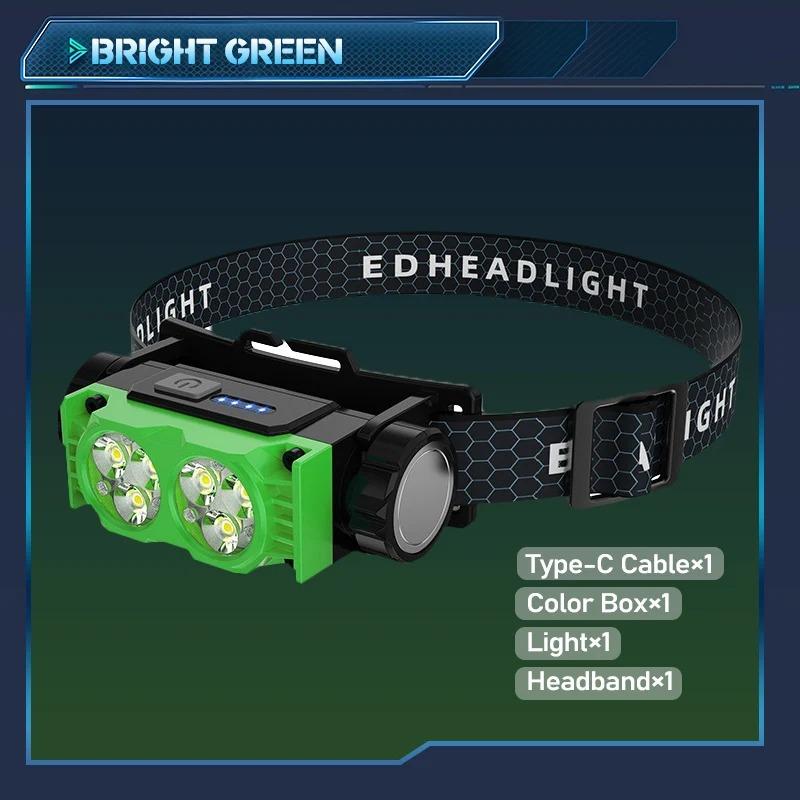 Rechargeable LED Headlamp Super Bright 6 Core 109g Lightweight Hands Free for Outdoor Fishing Camping Mining Long Running Time